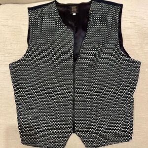 Marc Baxis Men Black and White Textured Vest Sz Large